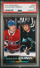 2022-23 Upper Deck #500 Young Guns Checklist Juraj Slafkovsky Shane Wright PSA 8