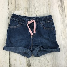 Baby Gap Blue Denim Rolled-Cuff Pull On Jean Shorts Girls Sz 2T
