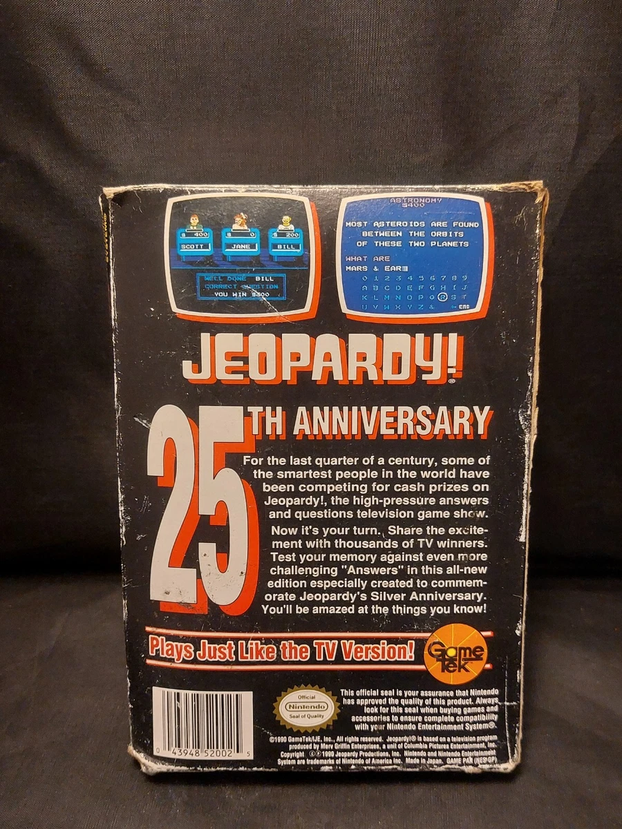 Jeopardy 25th best sale anniversary edition nes