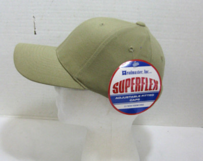 Men's Superflex Adjustable Fitted Cap by Headmaster Tan Baseball Hat Size L/XL