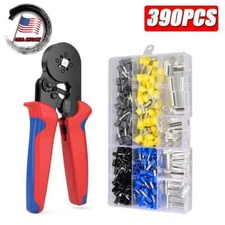 Terminal Cable Wire Connector Plier Block Cord Tube Suit Crimping Sleeve USA