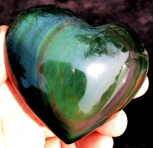152g Natural Boutique Regenbogen Obsidian Katzenauge Kristall Herz Heilung ip1746 - Bild 10 von 12
