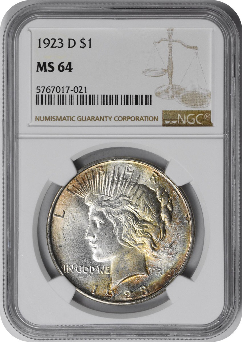 1923 アメリカ ピースダラー 銀貨 NGC MS64 アンティーク 古銭 1923-D Peace Silver Dollar MS64 NGC | eBay