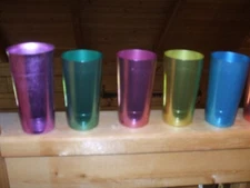 Lot 14 Vintage Color Craft WEST BEND ZEPHYR BASCAL Aluminum Tumblers Cups RETRO