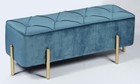 <!--F#f_0-->Handmade Bed End Bench seat with Gold Metal Legs sea blue velvet<!--F/-->