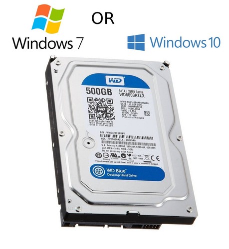 Disque dur SATA 3,5" avec Windows 7/Win 10 installé hérité - Photo 1 sur 13