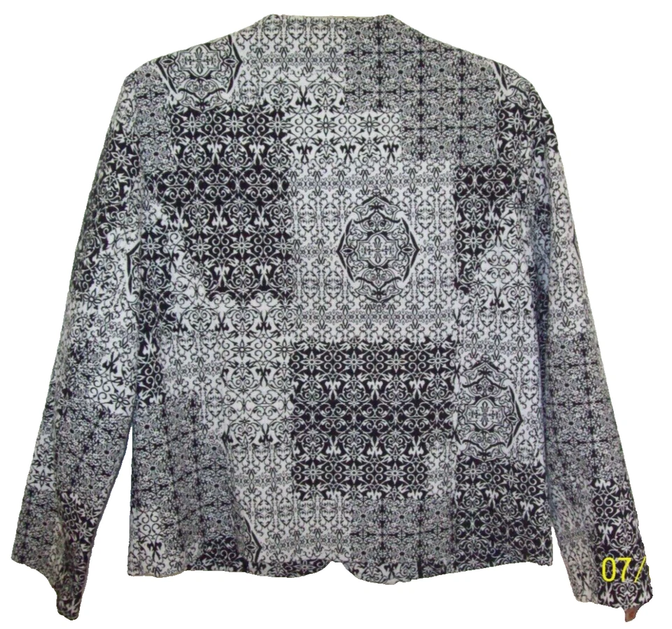 Chaqueta Blazer Top Molly & Maxx Mujer Talla XL Manga Larga Cremallera Completa NEGRO BLANCO Foto 4 de 4