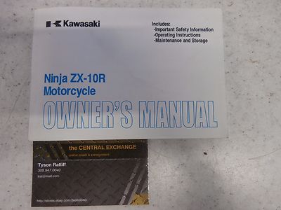 Kawasaki Ninja ZX10R ZX1000-C2 Owners Manual Booklet Operator
