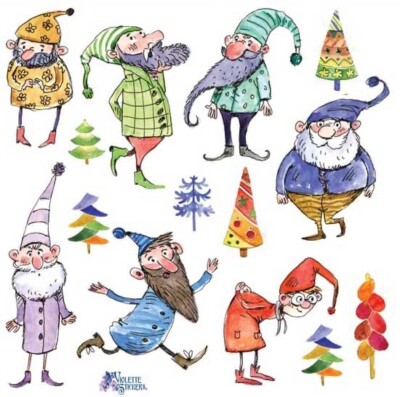 Violette Stickers Dancing Holiday Elves Crafts Planner Supply Scrapbook Xmas