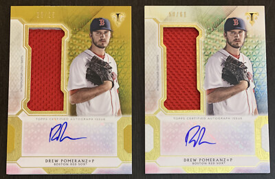 Drew POMERANZ 2018 Triple Threads Lot (2) Jersey Relic AUTO #UAJR-DP 20/25 50/61