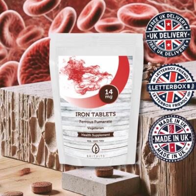 Eisen 14mg 250 Tabletten täglich Eisenergänzung BRITVITS Sauerstofftransport