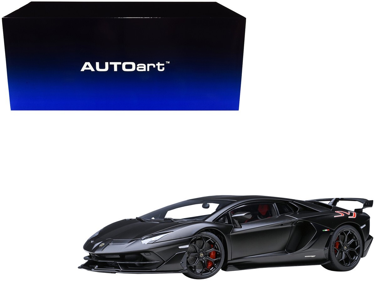 Autoart Lamborghini Aventador SVJ Nero Nemesis Matt Black 1/18