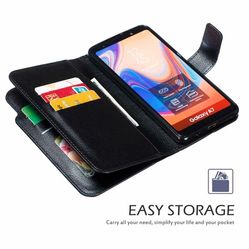 For Samsung S10 S9 J4 J6 Plus A6 A7 A8 2018 Wallet Flip Leather Phone Case Cover - Picture 14 of 38