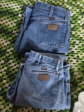 Vtg Wrangler Denim Blue Jeans Mens Regular Fit Straight Leg Size 38 x 34 2 Pairs