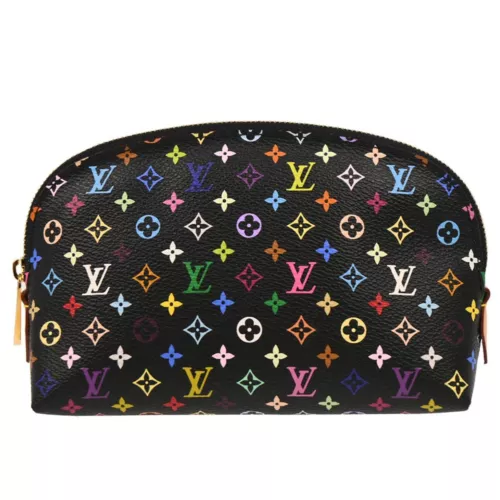 Louis Vuitton Black Monogram Multicolor Pochette Cosmetic M47355 BR2143 153881