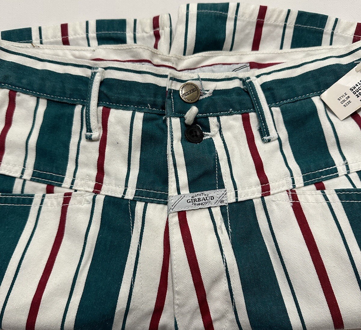 Vintage 90s Marithe Francois Girbaud Turquoise Red White Stripe