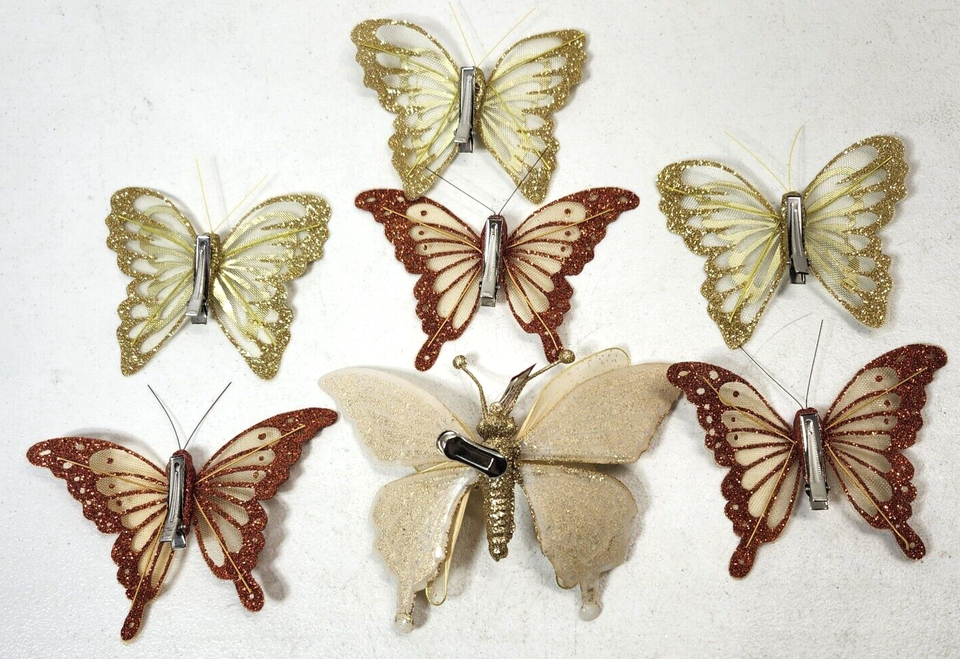 7 Butterfly Hair Clips Claw Barrettes Mini Jaw Glitter Clip Hairpin