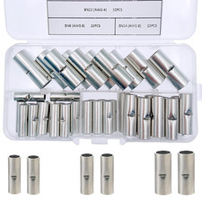 40 Pcs Non Insulated Butt Connectors Kit AWG 4 6 8 Gauge