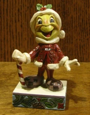 Jim Shore Disney Traditions 6008986 JIMINY SANTA "BE WISE and BE MERRY" 4+" NIB 