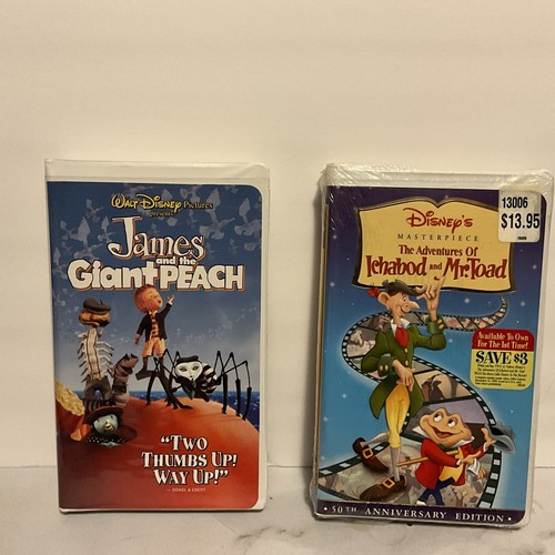 WALT DISNEY VHS VINTAGE JAMES & THE GIANT PEACH & THE ADV. VON ICHABOD & HERR KRÖTE