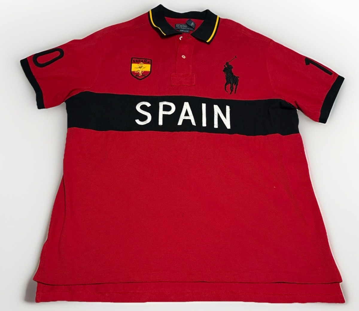 Rare Polo Ralph Lauren Rugby Mens XXL Red Big Pony Shirt Spain