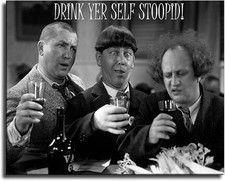 The Three Stooges Drink Yer Self Stoopid Vintage Comedy Poster