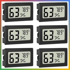 Digital Humidity Meter Thermometer 6 Pack Mini Hygrometer Indoor Temperature Gau