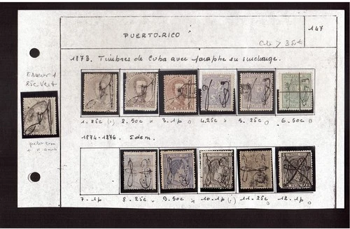 PUERTO RICO SERIES 1 to 12 except 7 from 1873 */(*)/OBL VF Price + €350