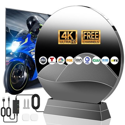 2026 TV-Antenne für Smart TV, 3600+ Meilen Reichweite Stronges Digital Schwarz