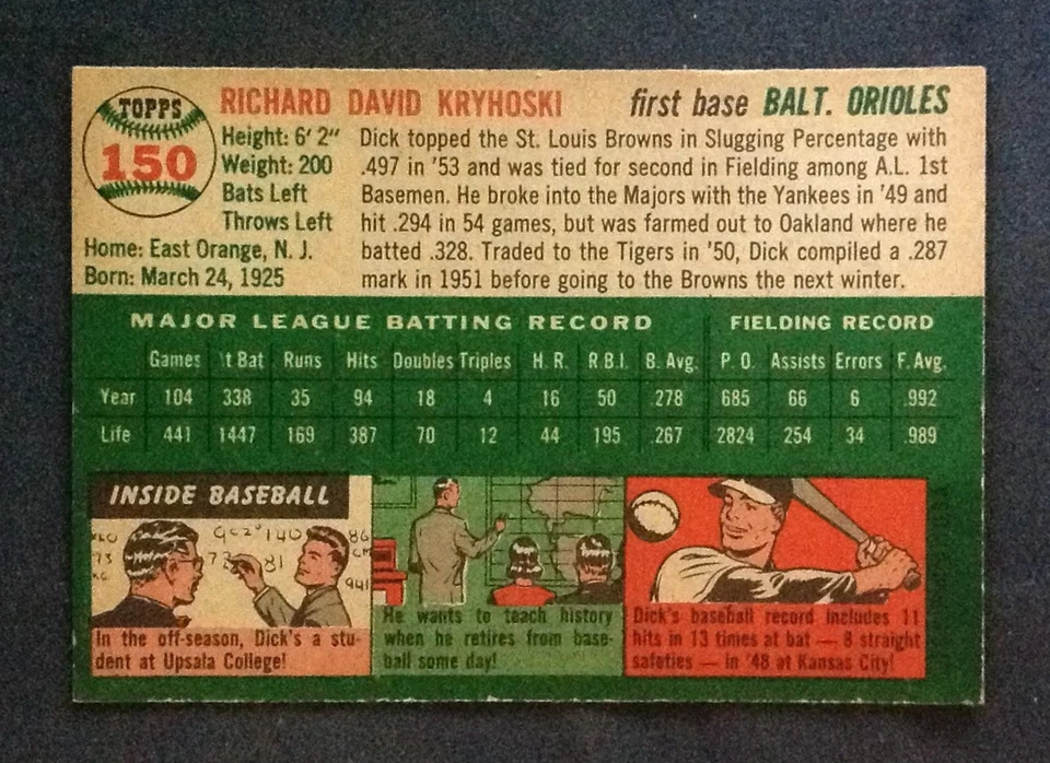 1954 Topps Baseball Pick A Card Complete Your Set EX-EX-MT-NM #2-249 TUCK - Image 4 of 4