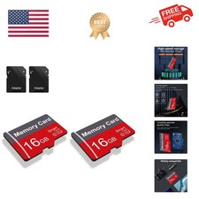 2 Pack Memory Card 16GB with Adapter, High Speed TF Card, UHS-I C10 A1 Memory...