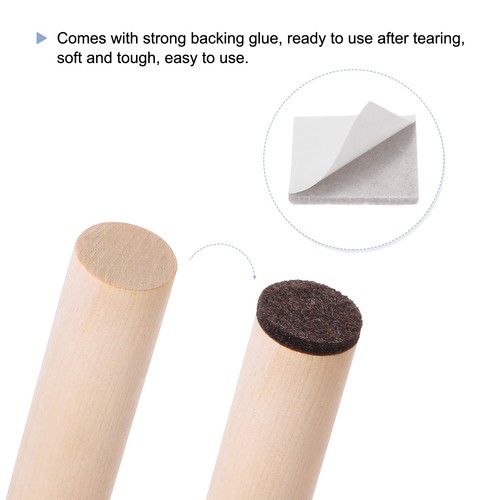 48pcs Felt Furniture Pads, 1 3/16" Round Small Felt Chair Leg Protectors Beige - Imagen 3 de 7