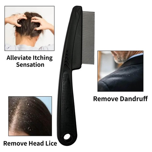 Dandruff Comb, Stainless Steel Fine Tooth Dandruff Remover, Professional Scal... - Picture 3 of 6