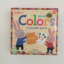 NEW Colors Puzzle Pairs Colorful Educational Toy Ages 3+ Best Toy Award | eeboo