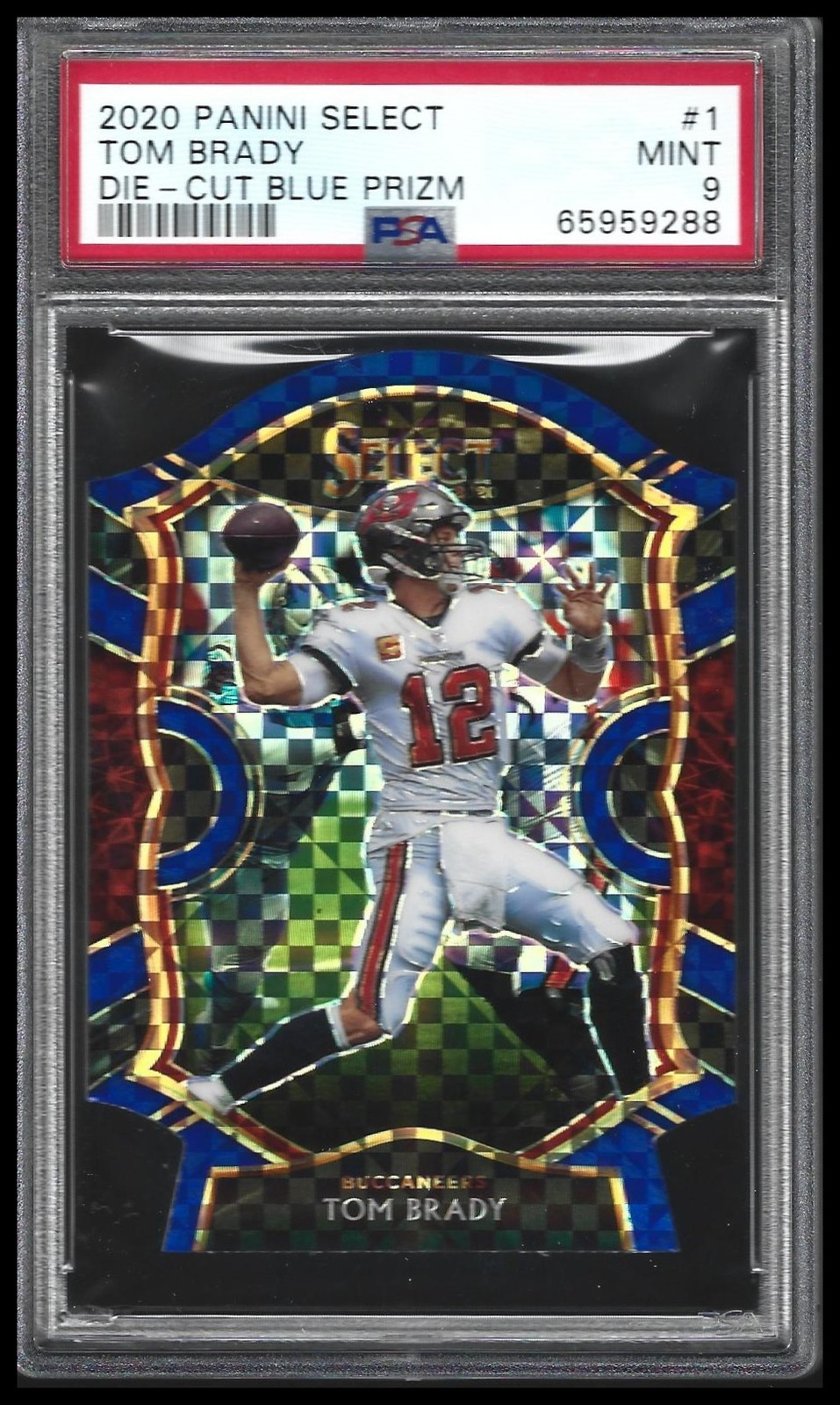 2020 Panini Select Concourse #1 Tom Brady Blue Prizm Die Cut PSA 9 Mint