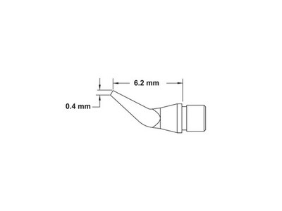 Metcal MFT-6CNB6204 - Microfine Tweezer Tip Pair (Bent Conical; 0.4 x 6.2mm;