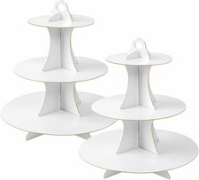 3-Tier Round Cupcake Stand, Cardboard Cupcake , Dessert Cup Cake Stand for Birt