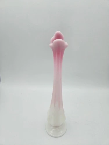 MCM Vintage Milkglass Swung Vase 9 Inch