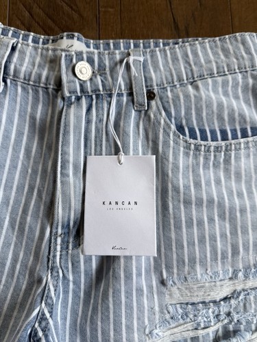 New! Kancan Frayed Striped Shorts! (women's XL) - Foto 2 di 4