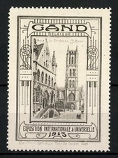 Reklamemarke Gand, Exposition Internationale & Universelle 1913, Halle et Cathé 