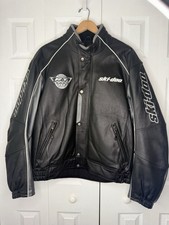 VTG Ski-Doo Mach Z RT 1000 Heavyweight Leather Racing Jacket NWOT Mens 2XL Y2K