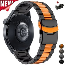 22mm Replacement Titanium Metal Link Bracelet Smart Watch Band Strap Wristband