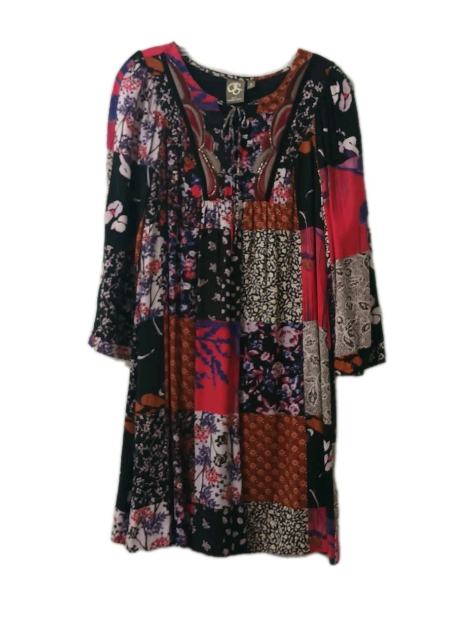 one september Patchwork mini Multicolor Long Slee… - image 1