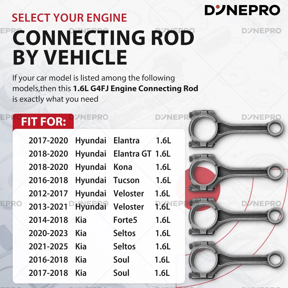 Engine Rebuild Kit For Hyundai Elantra KIA Forte5 1.6L Pistons Crankshaft Rods - Image 3 of 4