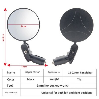 Foldable Bike Mirror - Concave Rearview for Road/Mountain Bikes