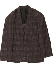 VINTAGE Mens 1 Button Blazer Jacket UK 38 Medium Grey Geometric GS05