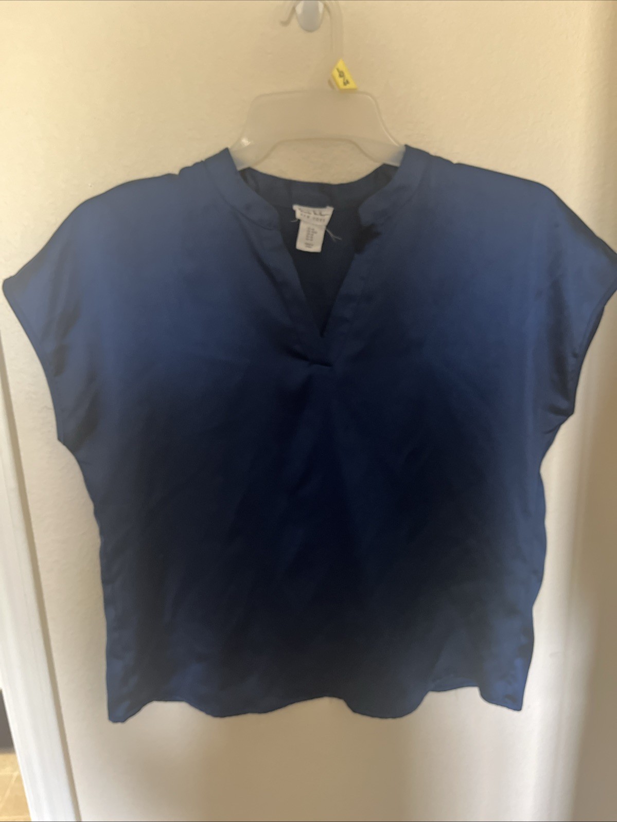 Nicole Miller New York Blouse Womens Sz Medium Vibrant Blue Shimmery Career Top