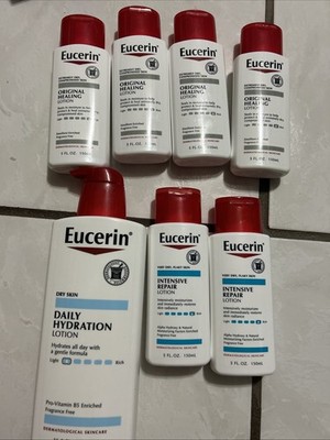 9 Eucerin Original Healing Lotions,Intensive Repair Daily Repair 5oz Ea Clear Co