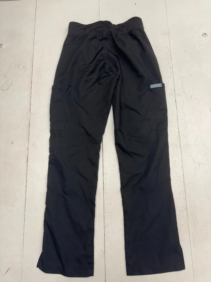 Pantalones Exfoliantes Med Couture Negro Sólido Cordón Cintura Mujer Talla XS Foto 2 de 4