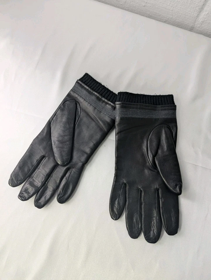 Guantes de cuero negros Fownes Brothers RN17541 con detalle de puntada superior para mujer talla 9 Foto 2 de 4